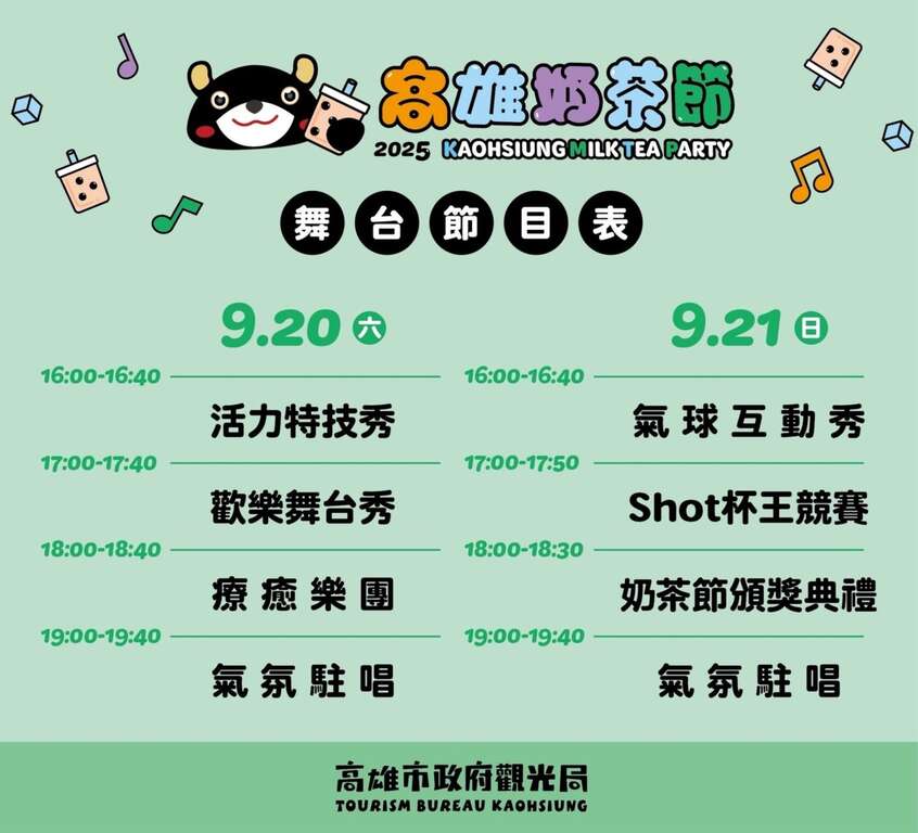 圖3. 奶茶節舞台活動節目表圖卡