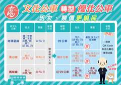 文化公車轉型優化公車 班次、票價更親民