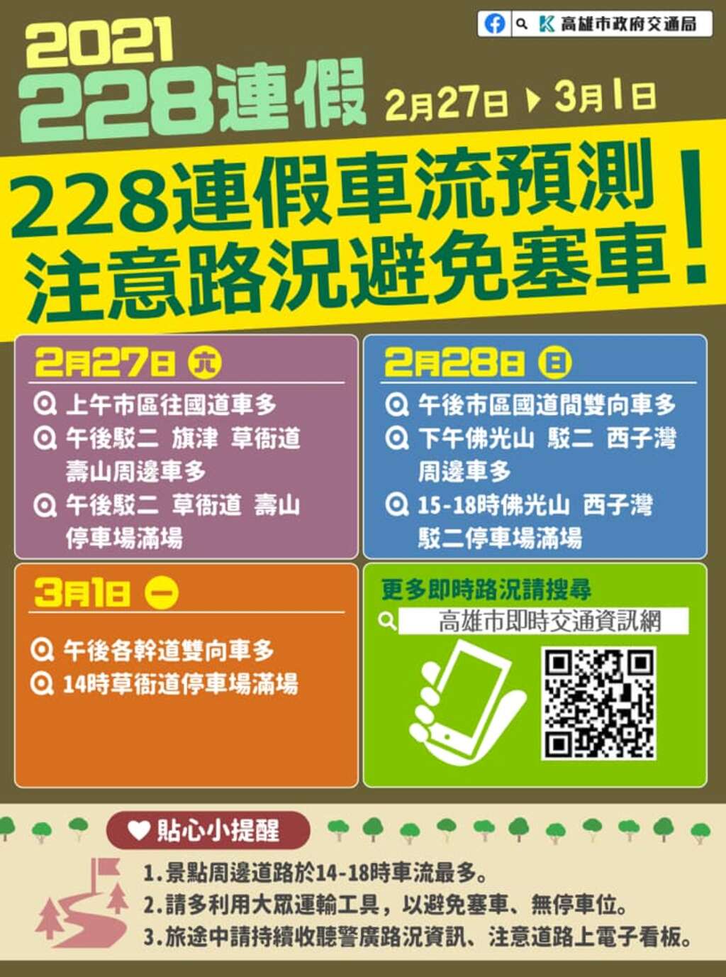 228连假车流预测 注意路况避免塞车