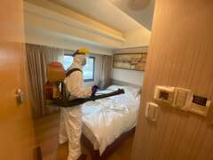 高雄市防疫旅馆盛荟饭店家加强清洁消毒。