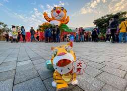 卫武营爱虎与大吉虎提灯可爱发功