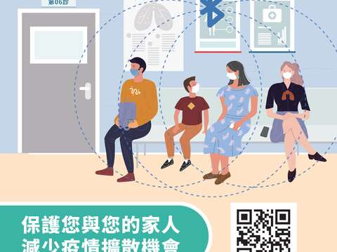 「臺灣社交距離App」宣導海報