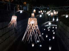 圖二、以傳統竹編燈光裝置在曹公圳