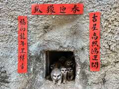 图1 园区蔡忠州志工书写应景春联布置於狐獴展场