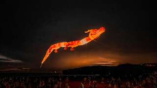 图3.佛光山寺祥龙灯於旗津升空