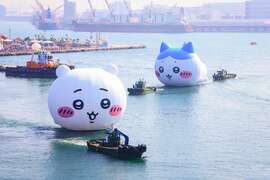 图4、吉伊卡哇与小八猫进港画面。