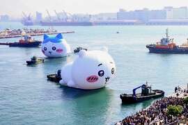 图5、吉伊卡哇与小八猫进港画面。